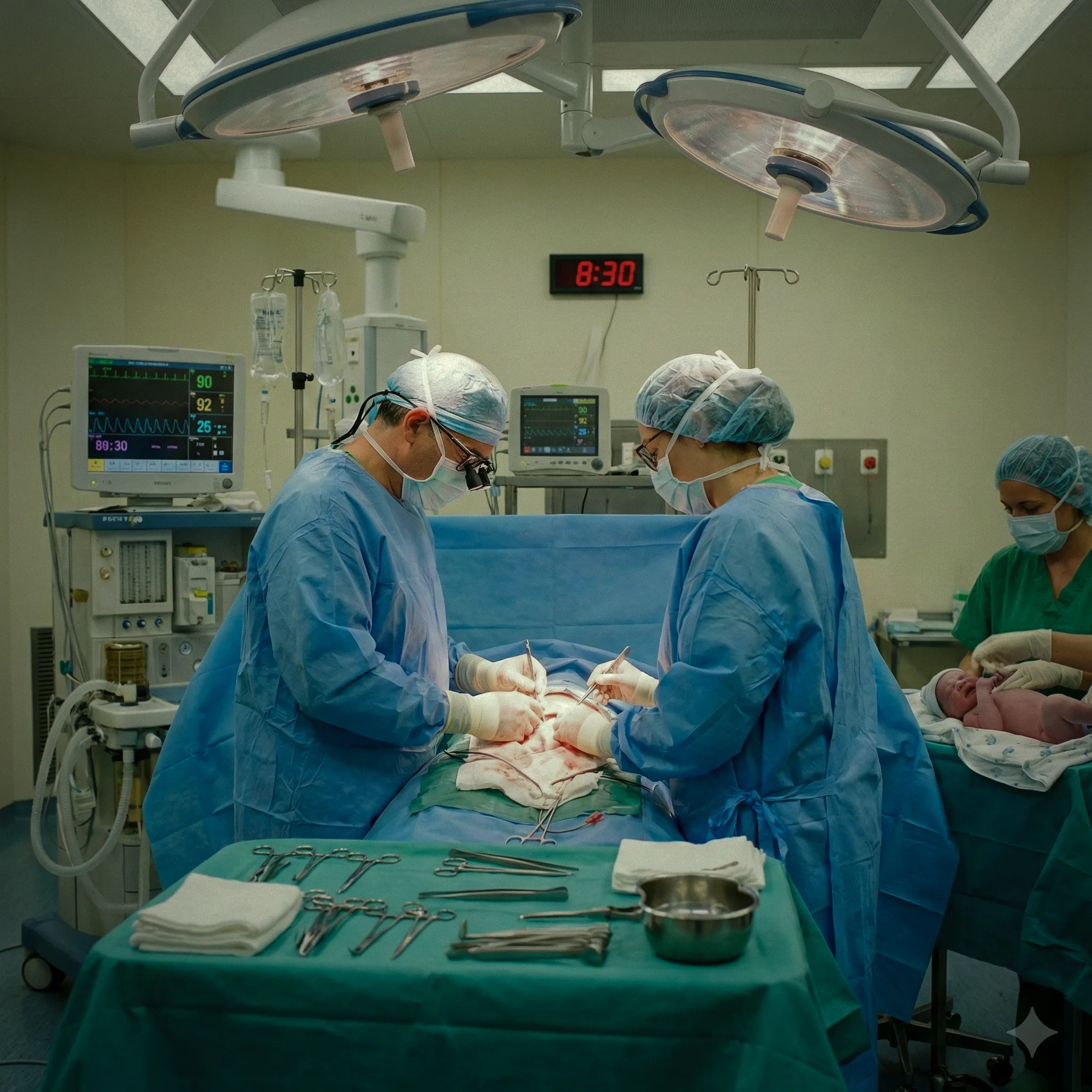 Sterile Cesarean Section Pack - C-section surgical kit with fluid collection pouch